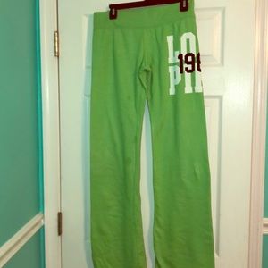 Victoria Secret Pink Lime green sweat pants size S
